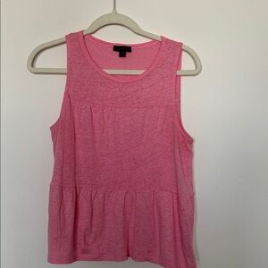 J. Crew Pink Sleeveless Peplum Tank